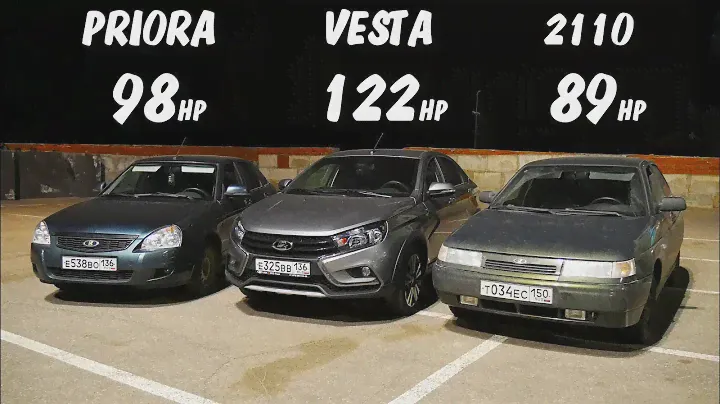Так кто БЫСТРЕЕ? LADA VESTA 1.8 MT vs PRIORA vs ВАЗ 2110 1.6 16v